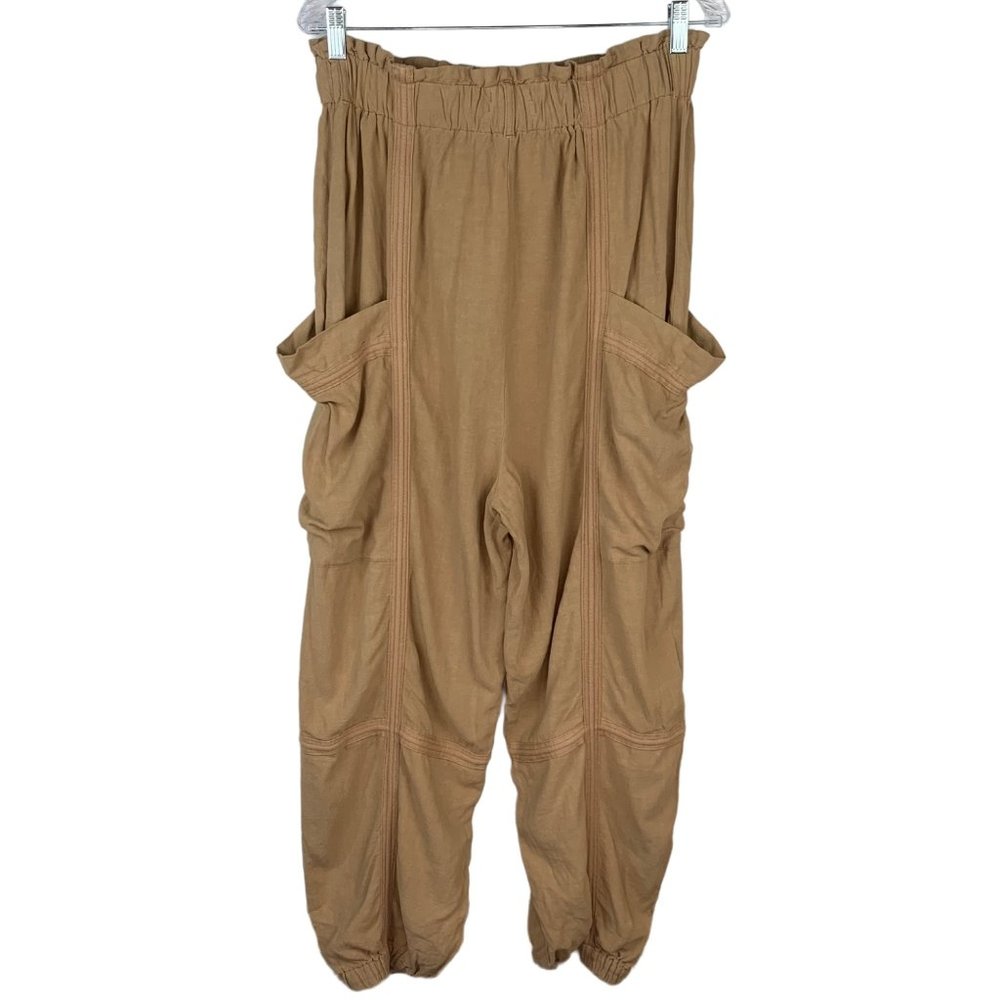 Urban Outfitters Paperbag Cargo Pants Size L NWT Linen Blend - Picture 4 of 9